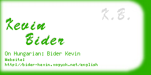 kevin bider business card